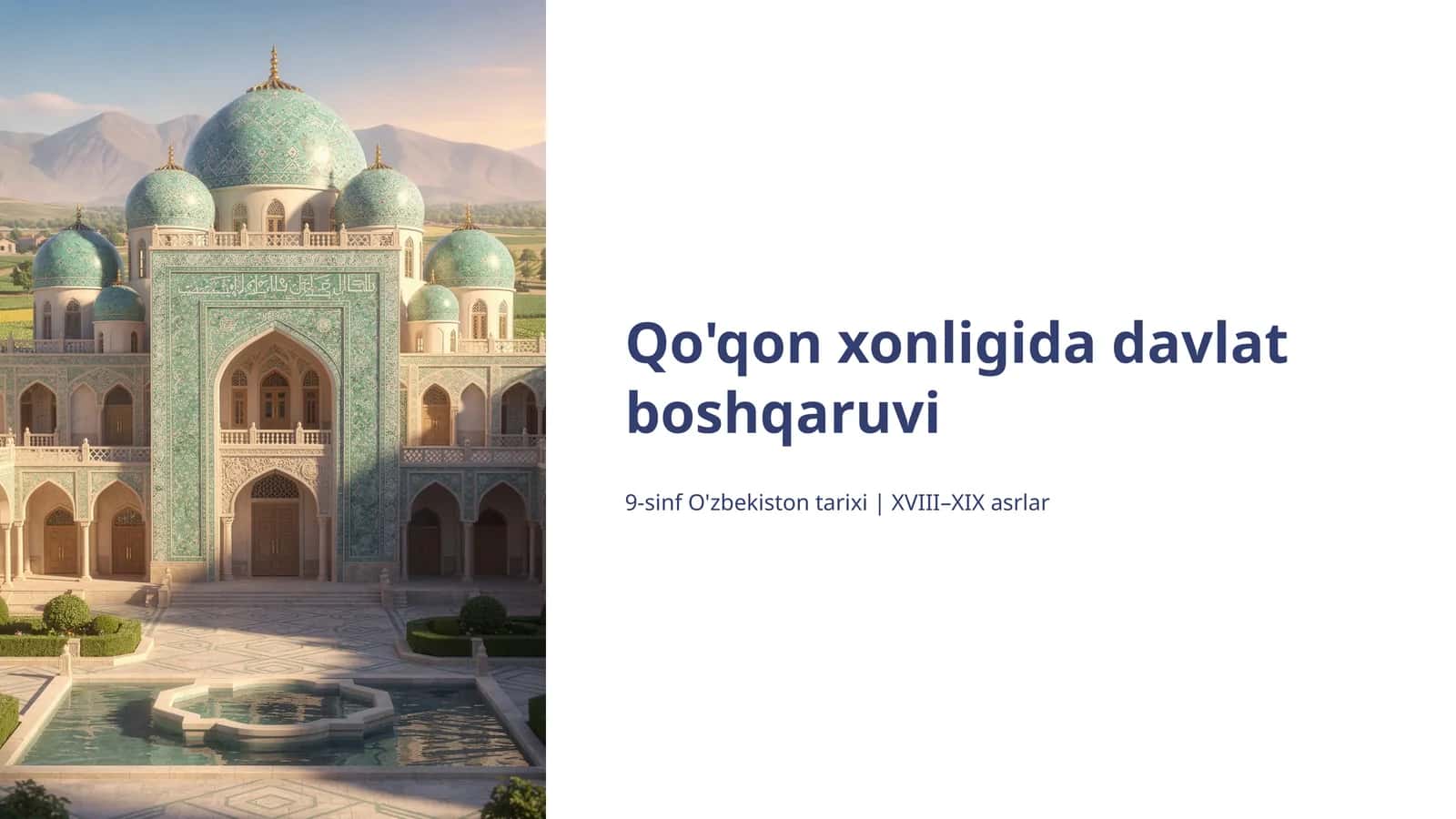 Qo'qon xonligida davlat boshqaruvi 1