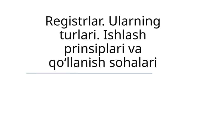 Registrlar 1