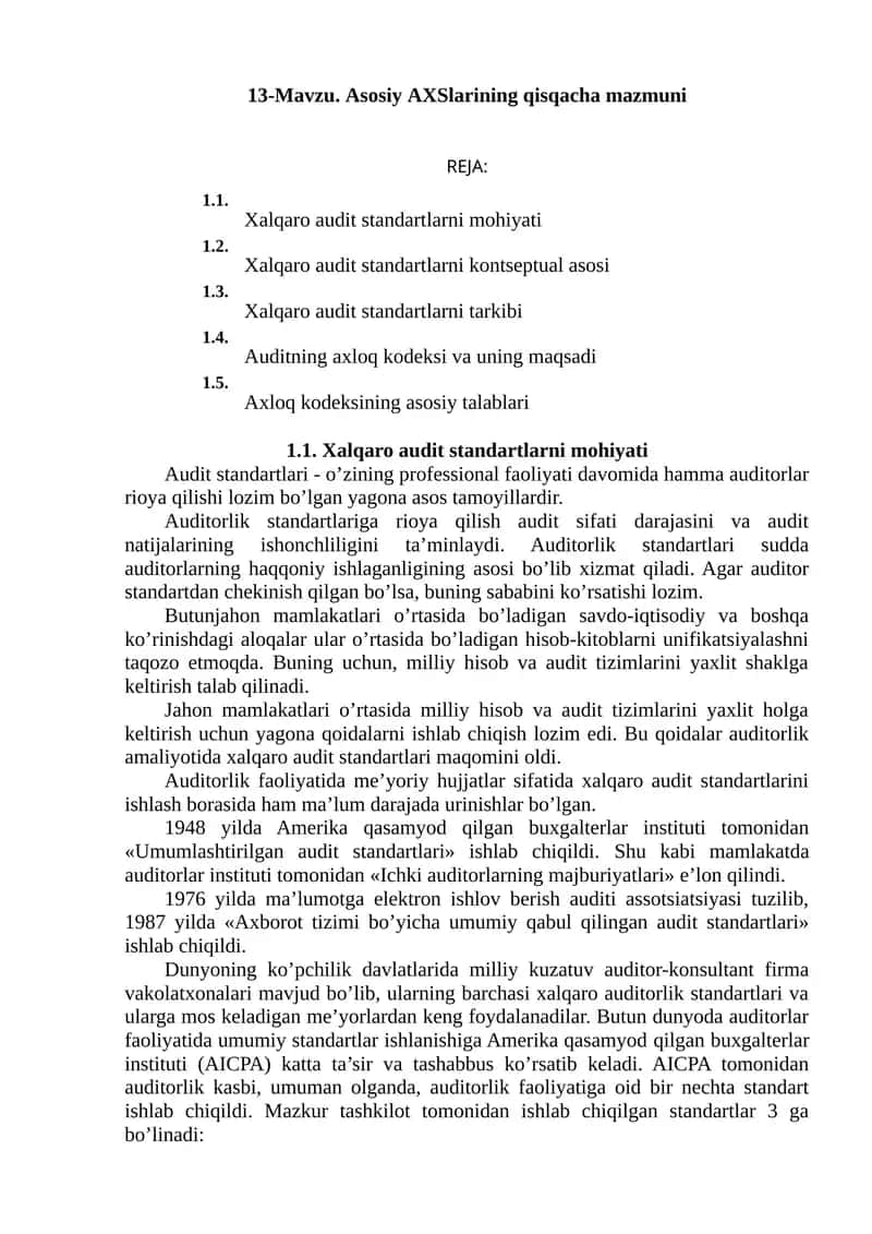 Xalqaro audit standartlari 1