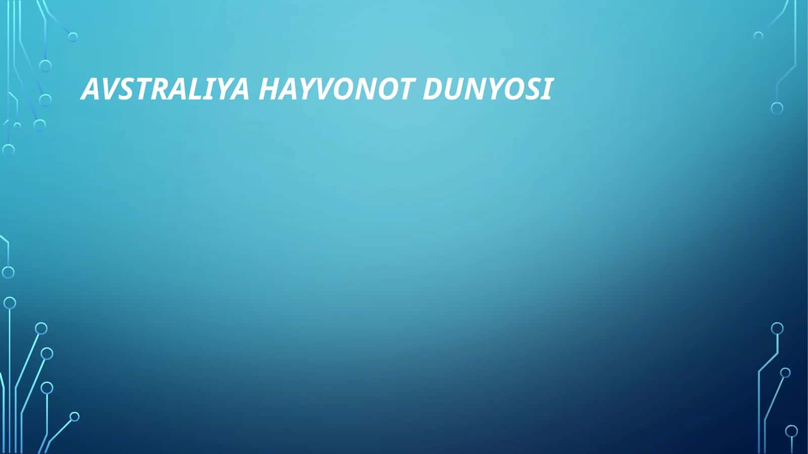 Avstraliya hayvonot dunyosi 1