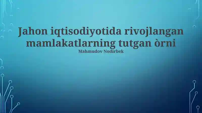 Global qashshoqlikni kamaytirishdagi roli