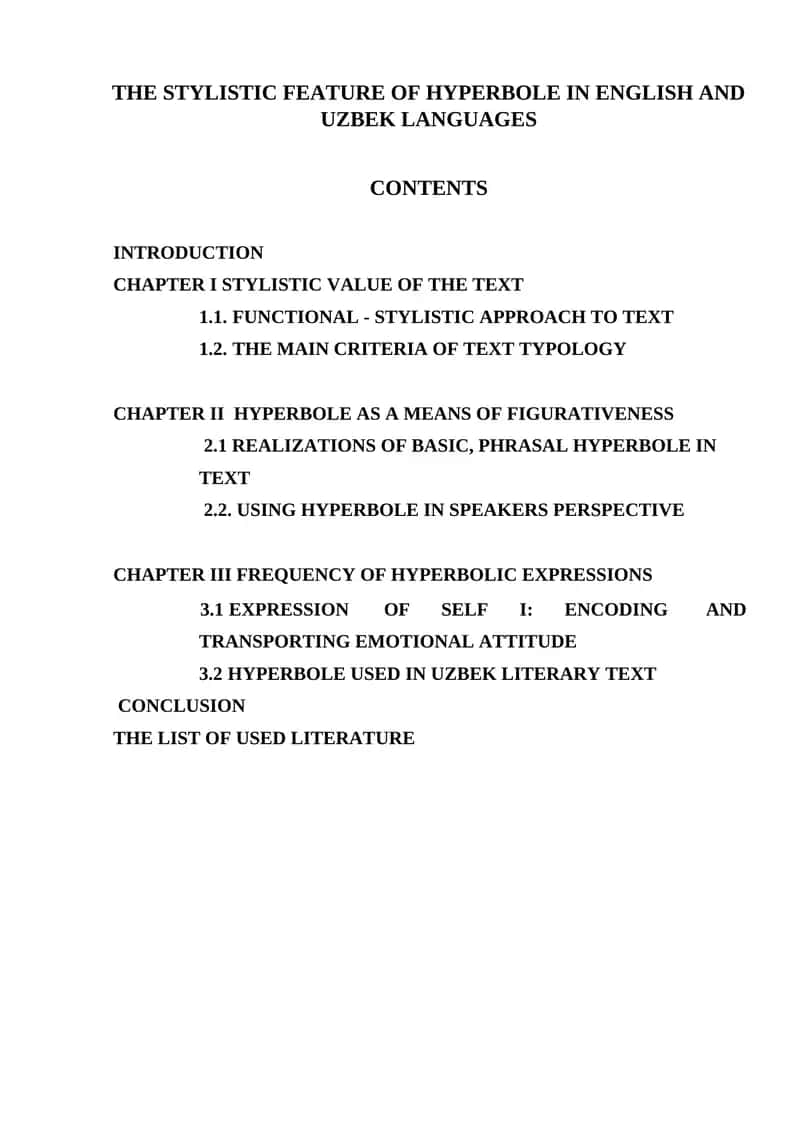 Hyperbole in English and Uzbek Languages 1