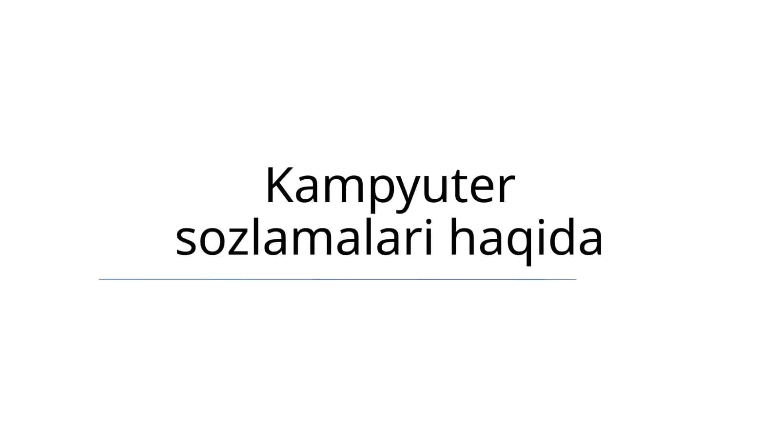 Kampyuter sozlamalari haqida 1