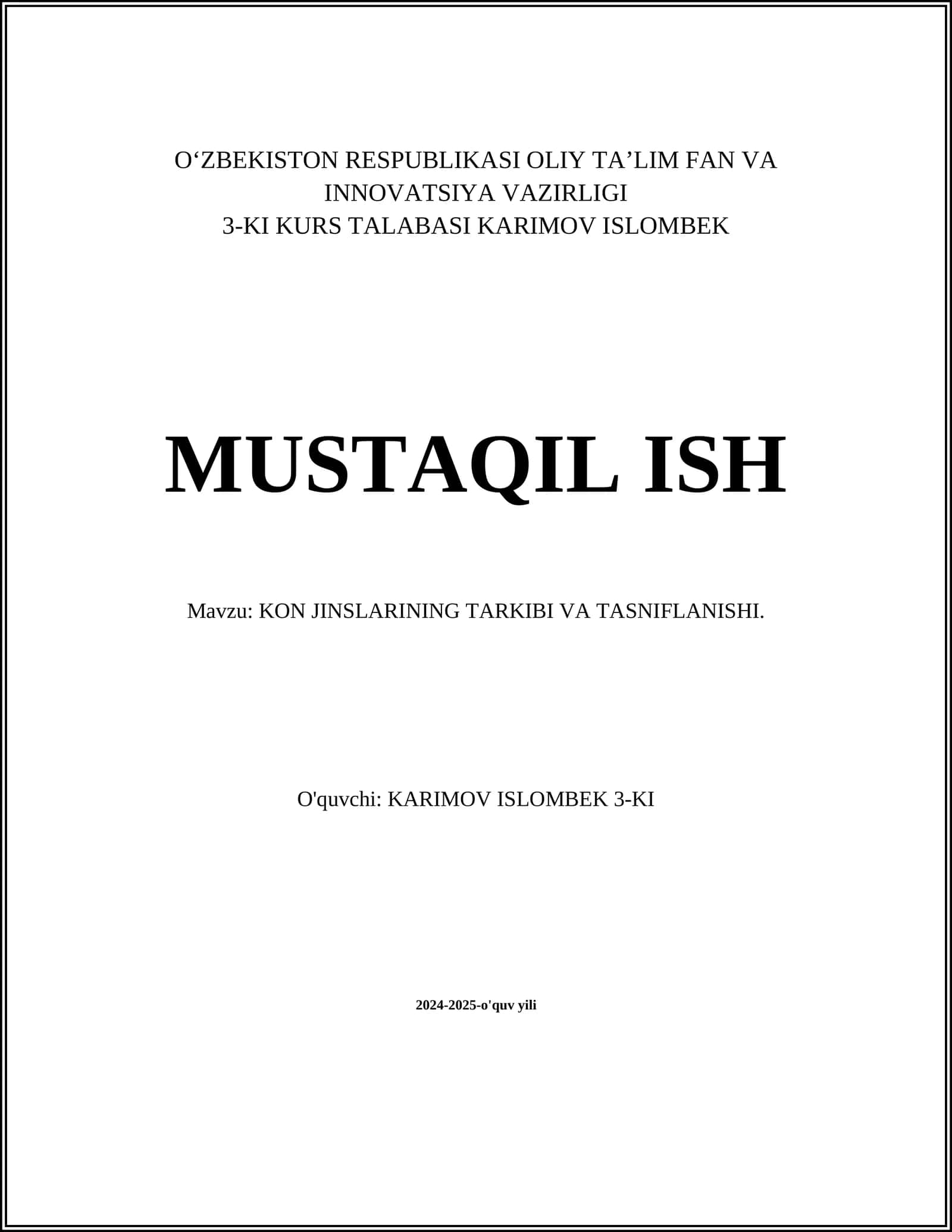 KON JINSLARINING TARKIBI VA TASNIFLANISHI 1