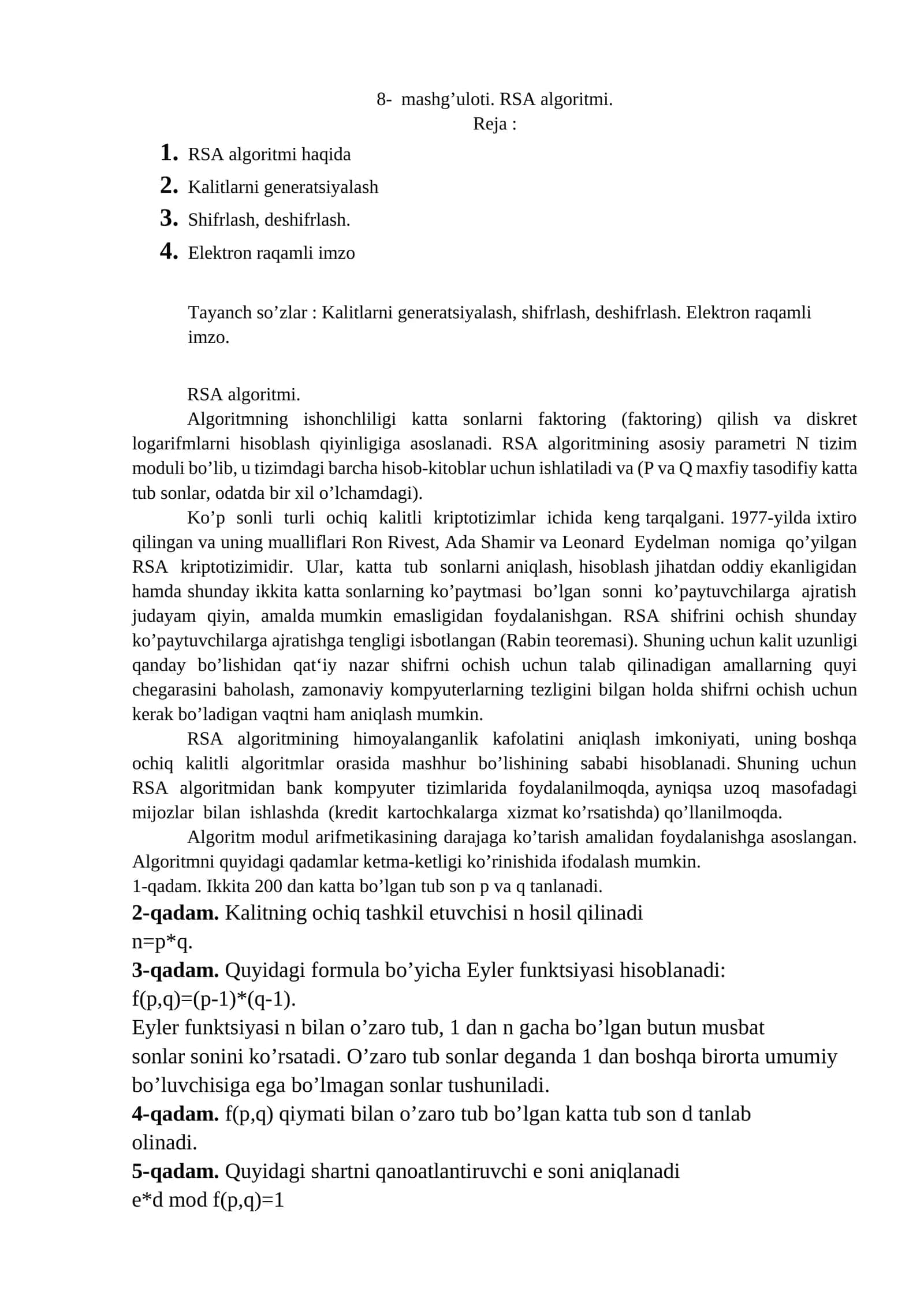 RSA algoritmi 1