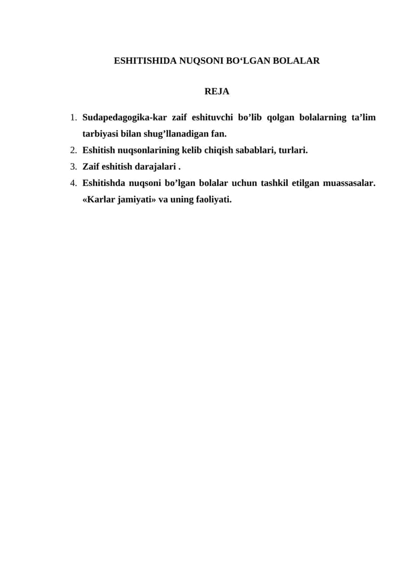 Eshitishida Nuqsoni Bo‘lgan Bolalar 1