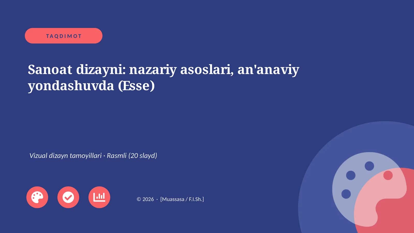 Sanoat dizayni: nazariy asoslari, an'anaviy yondashuvda (Esse) 1