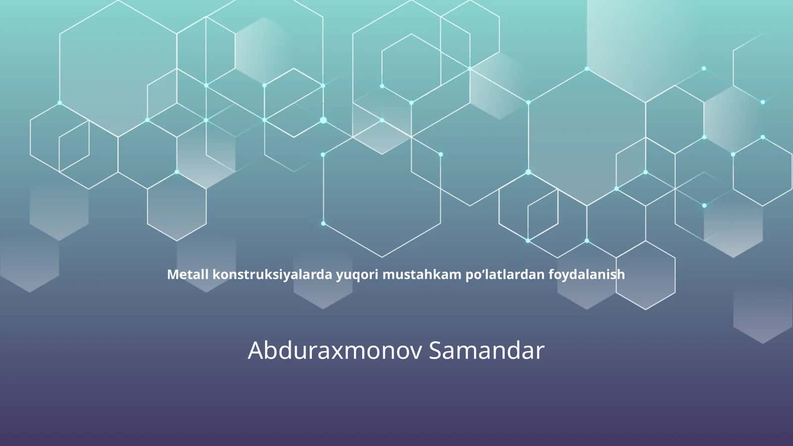 Yuqori mustahkam poʻlatlar 1