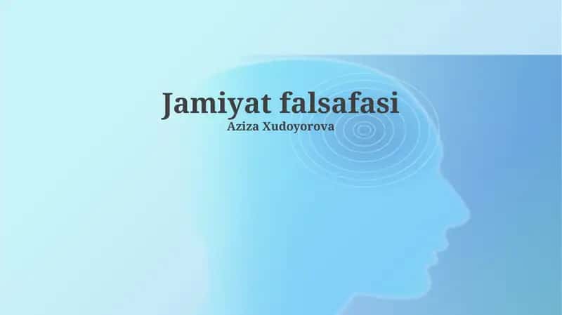 Jamiyat falsafasi 1