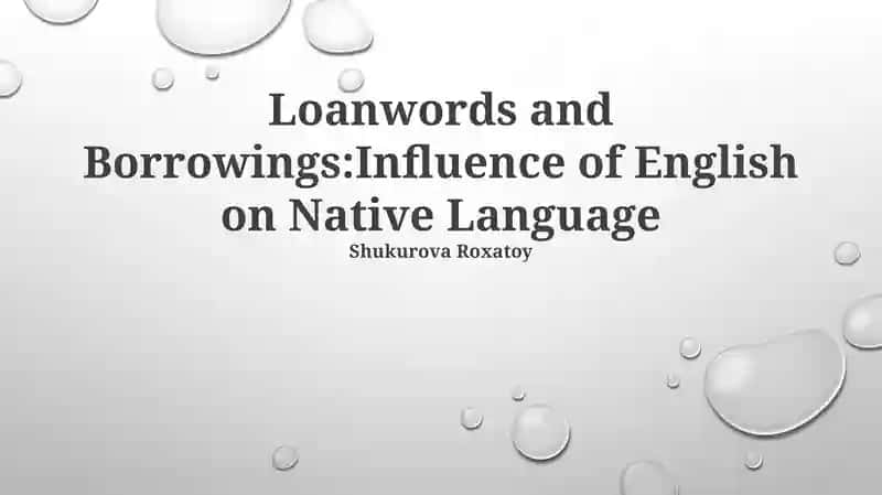 Loanwords and Borrowings: Influence of English on Native Language