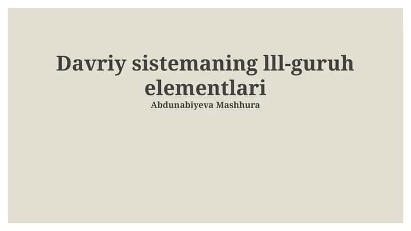 Davriy sistemaning III-guruh elementlari 1