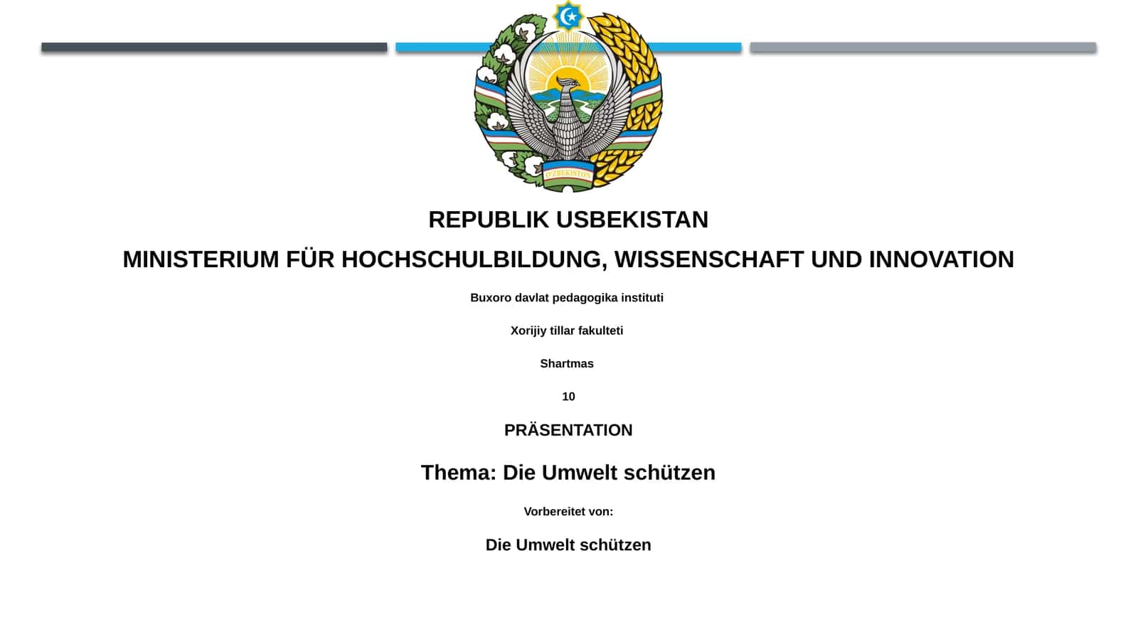 Die Umwelt schützen 1