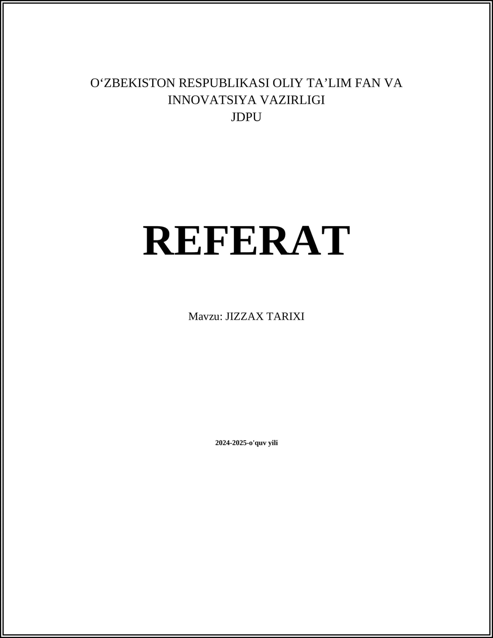 JIZZAX TARIXI 1