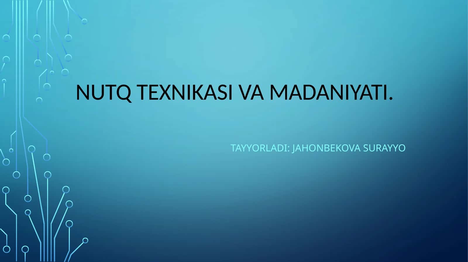 Nutq texnikasi va madaniyati 1