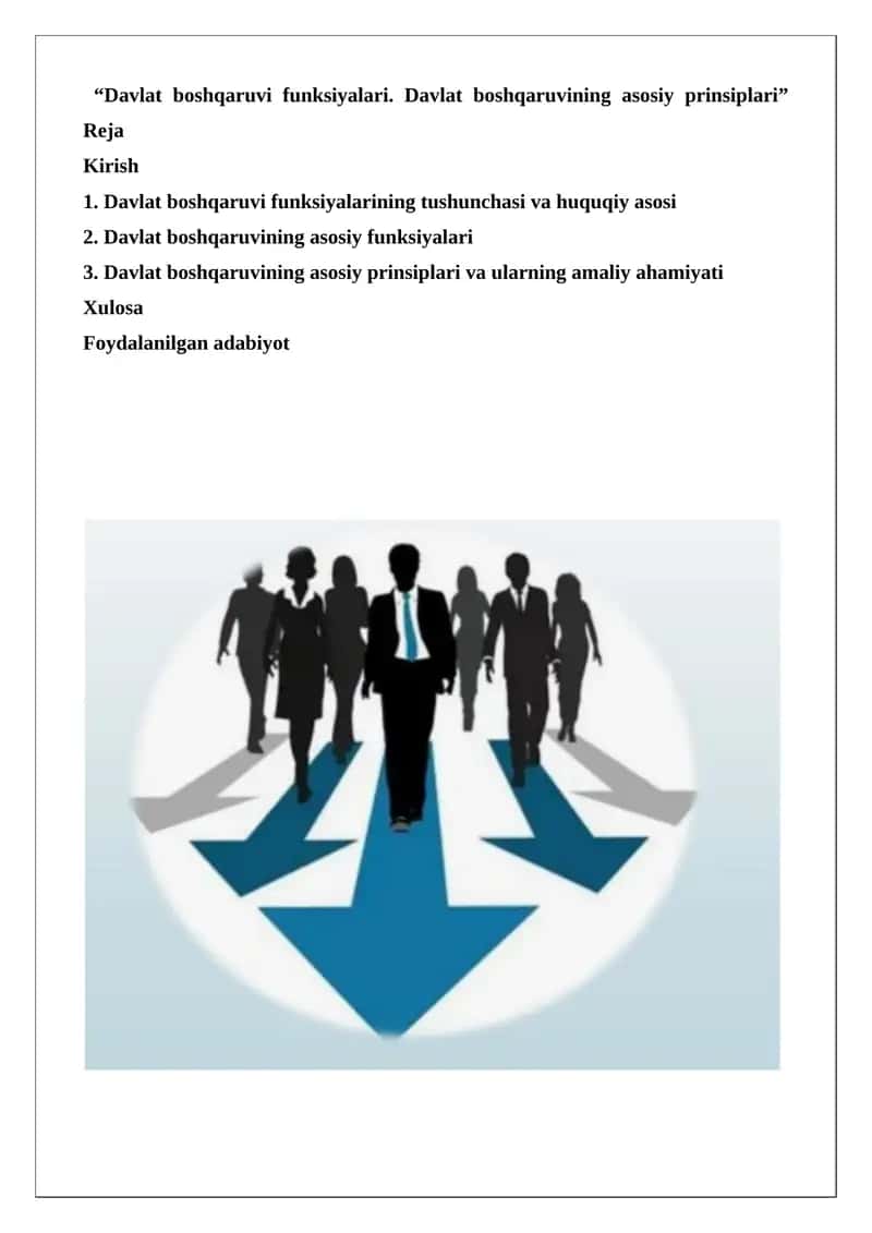 Davlat boshqaruvi funksiyalari 1