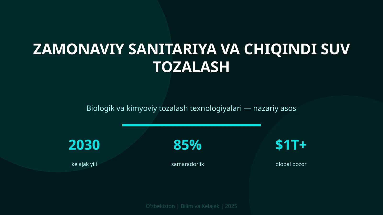 Zamonaviy sanitariya va chiqindi suv tozalash 1