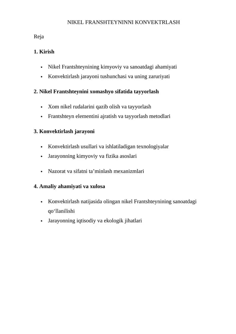 Nikel Franshteynini konvekrlash 1