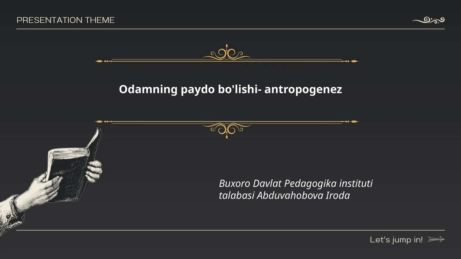Odamning paydo bo'lishi- antropogenez 1