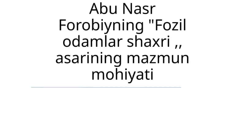 "Fozil odamlar shahri" asari 1