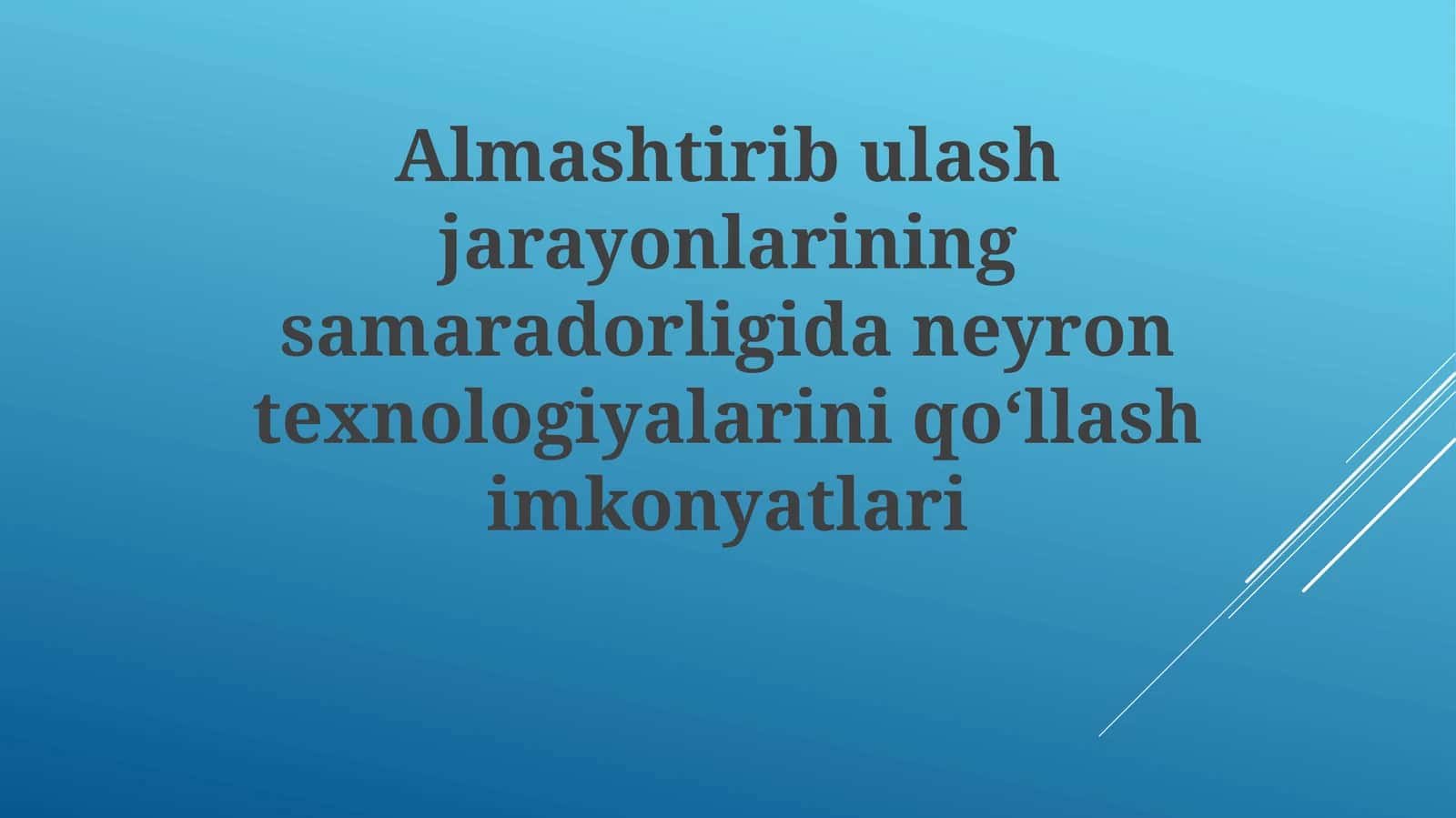 Neyroseti axborotni tasniflashda 1