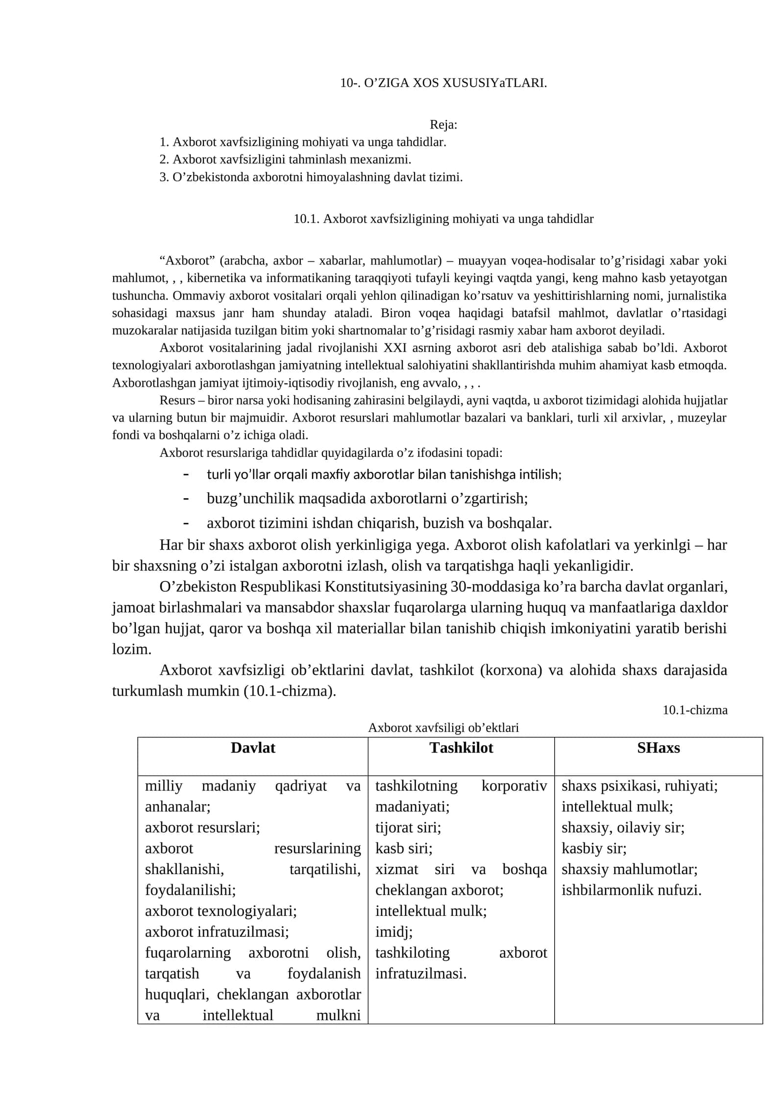 Axborot xavfsizligining mohiyati va unga tahdidlar 1
