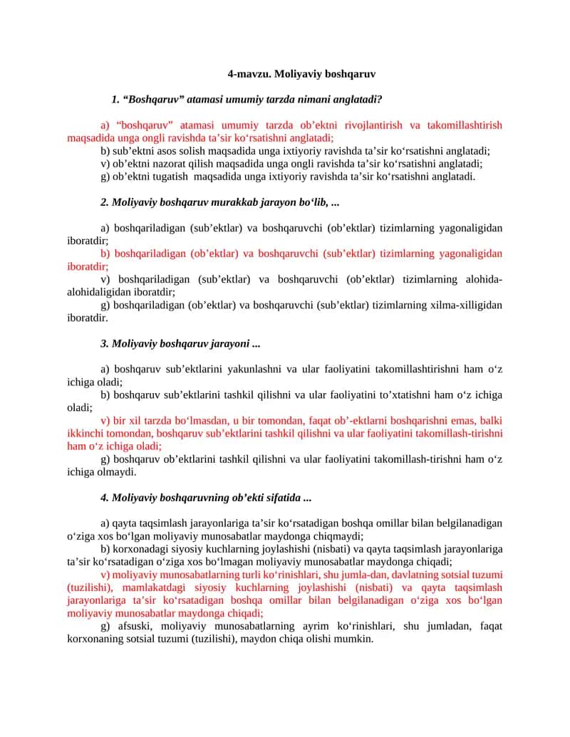 Moliyaviy boshqaruv 1
