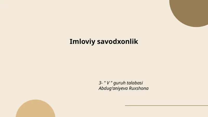 Imloviy savodxonlik va imlo normalari 1