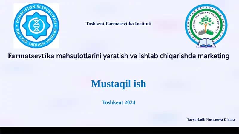 Toshkent Farmasevtika Instituti 1