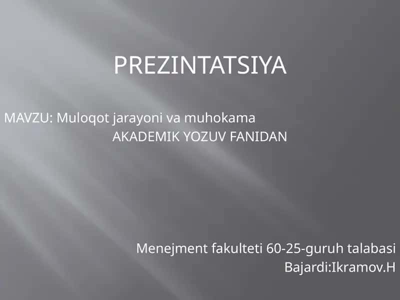 Muloqot jarayonlari va muhokama 1