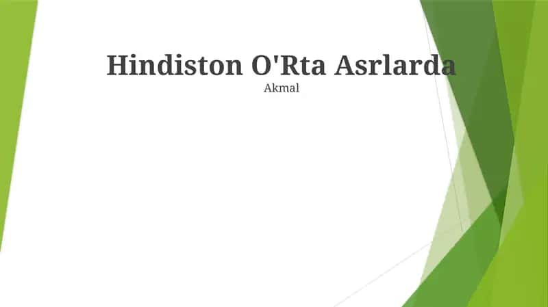 Hindiston O'Rta Asrlarda 1
