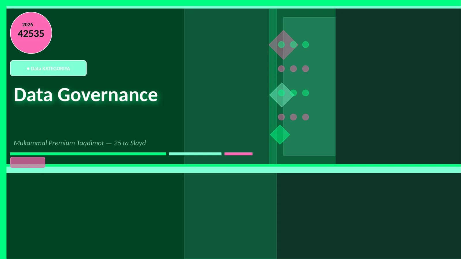 Data Governance Mukammal Premium Taqdimot — 25 ta Slayd 1