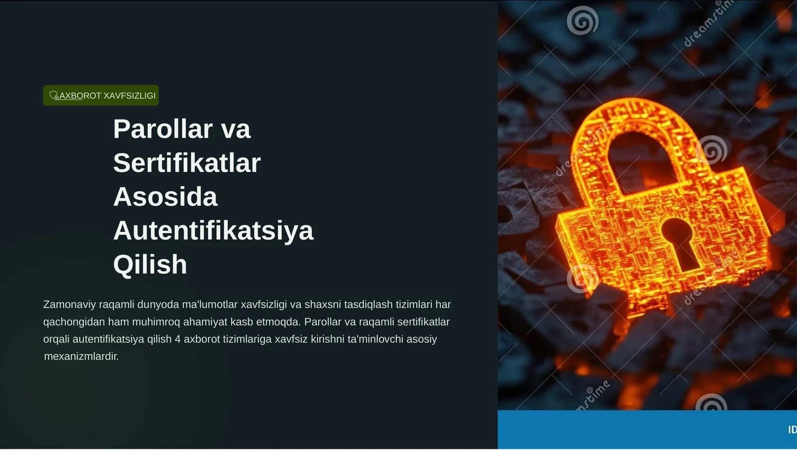 AXBOROT XAVFSIZLIGI 1