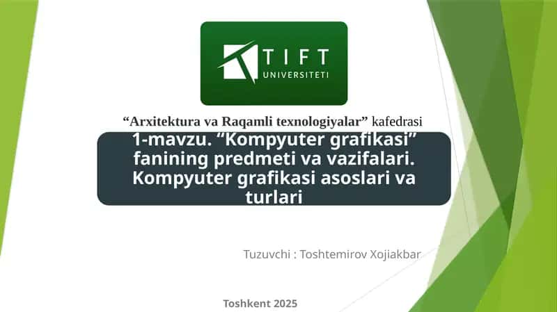 Tuzuvchi: Toshtemirov Xojiakbar 1