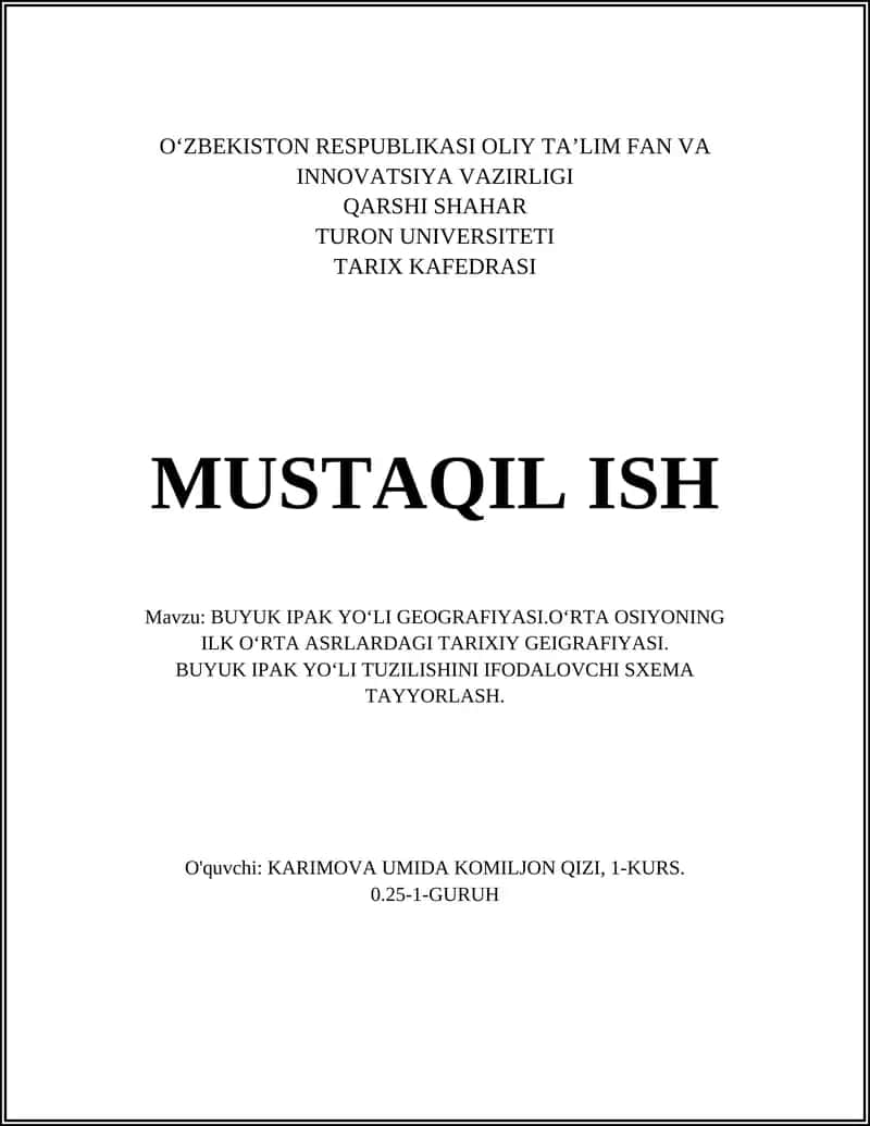 BUYUK IPAK YOʻLI GEOGRAFIYASI 1