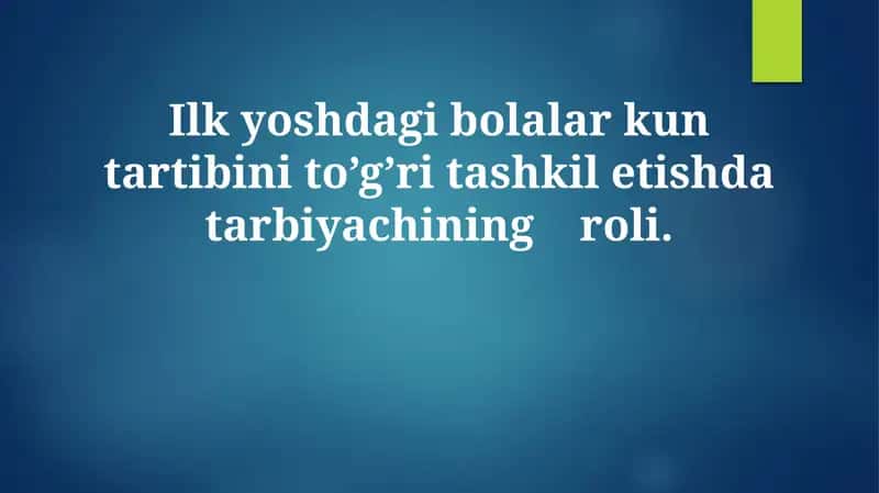 Kun tartibi bolalar uchun 1