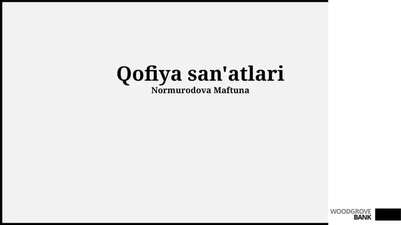 Qofiya san'atlari 1