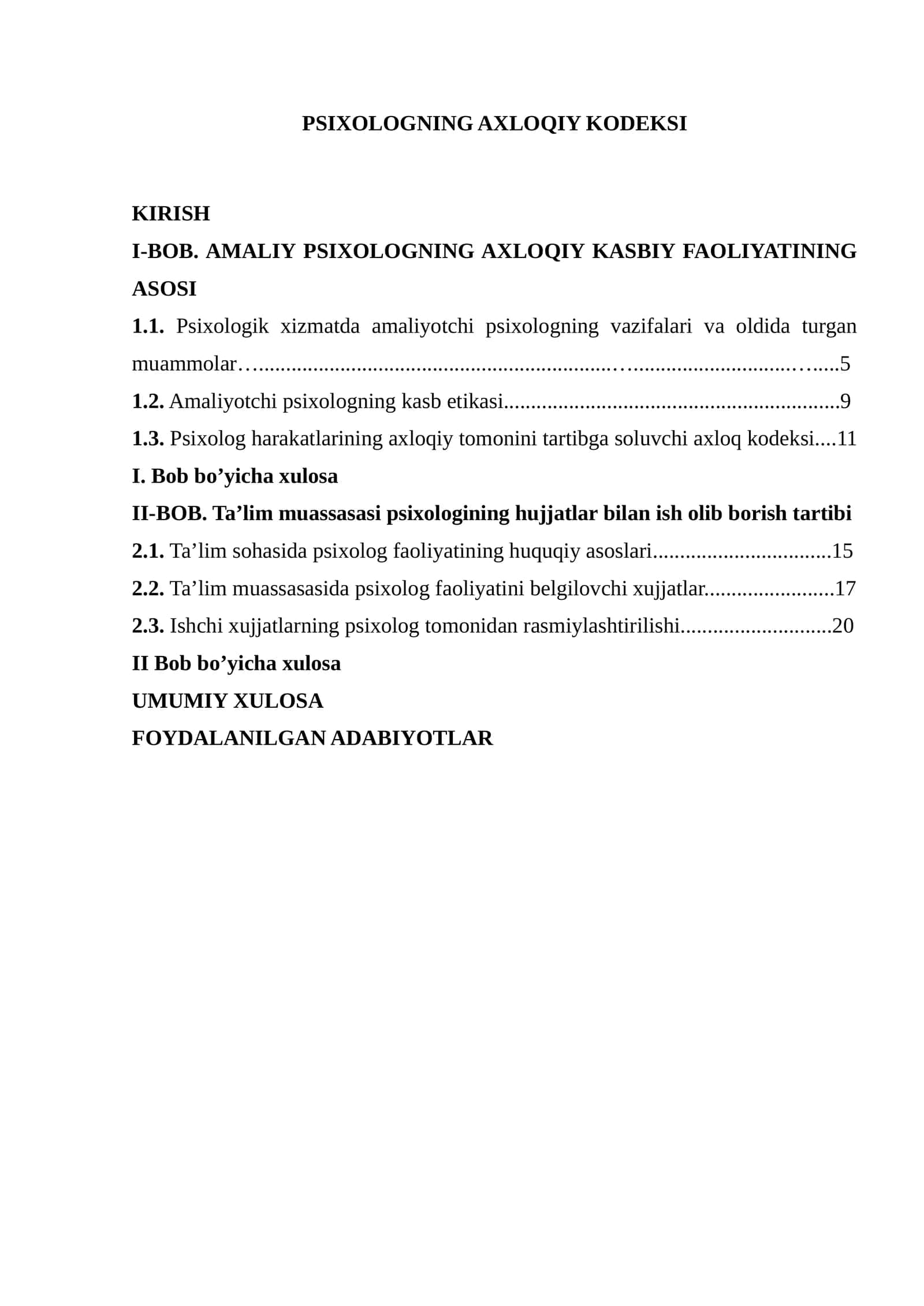 PSIXOLOGNING AXLOQIY KODEKSI 1
