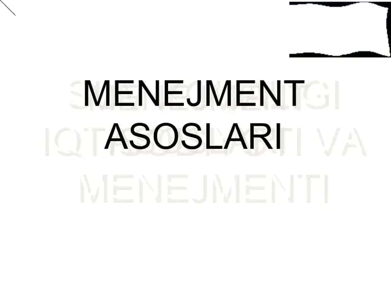 SUV XO’JALIGI IQTISODIYOTI VA MENEJMENTI 1