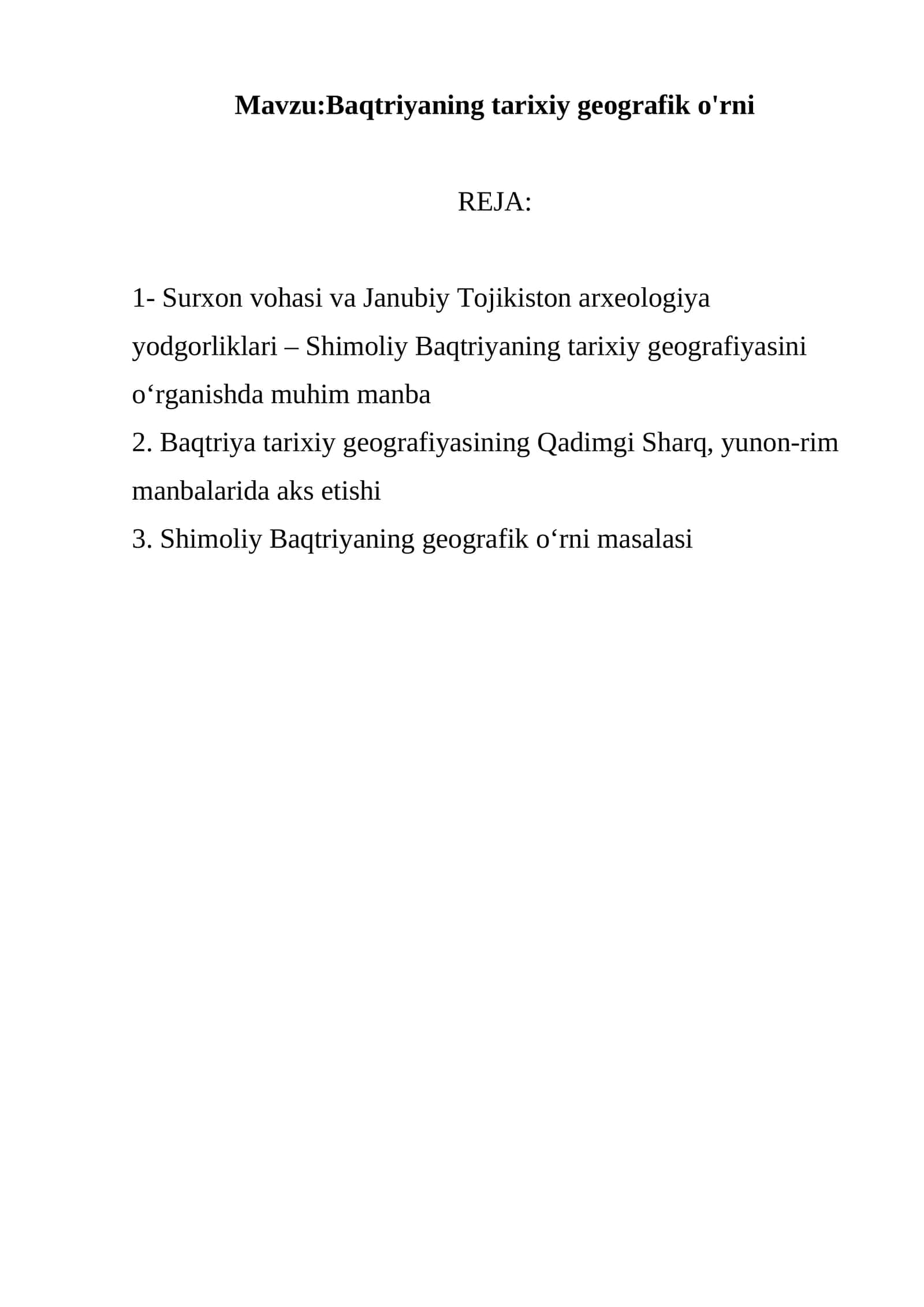 Baqtriyaning tarixiy geografik o'rni 1