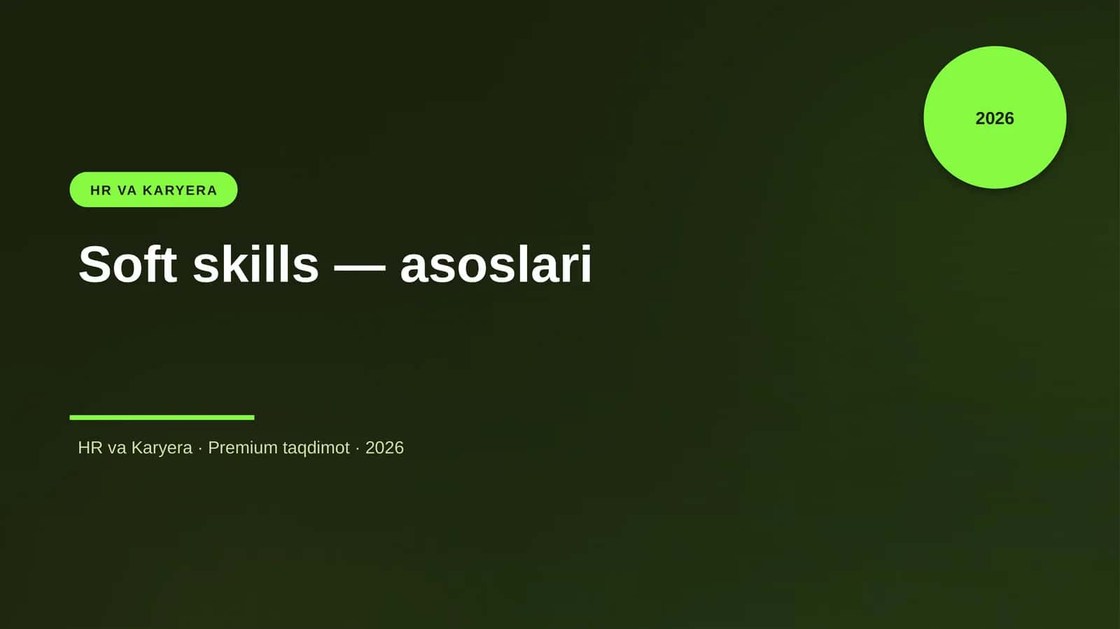 Soft skills — asoslari 1
