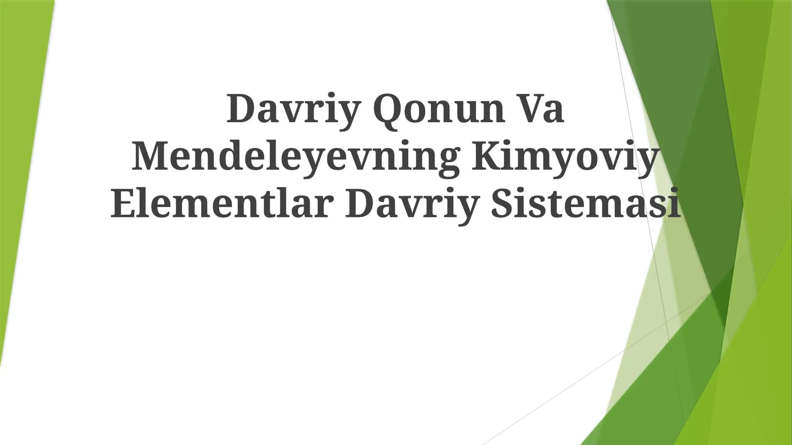 Davriy Qonun Va Mendeleyevning Kimyoviy Elementlar Davriy Sistemasi 1