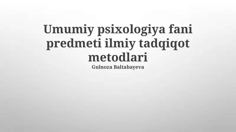 Psixologik tadqiqot usullari 1