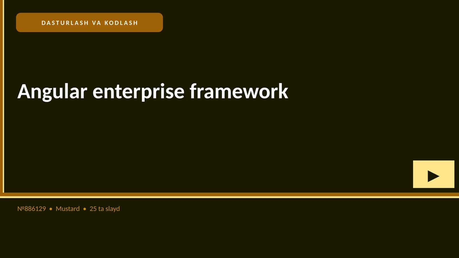 DASTURLASH VA KODLASH Angular enterprise framework 1