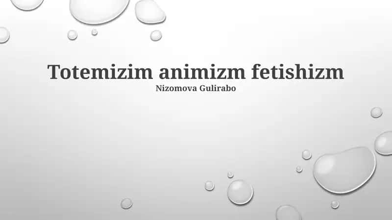 Totemizm animizm fetishizm 1