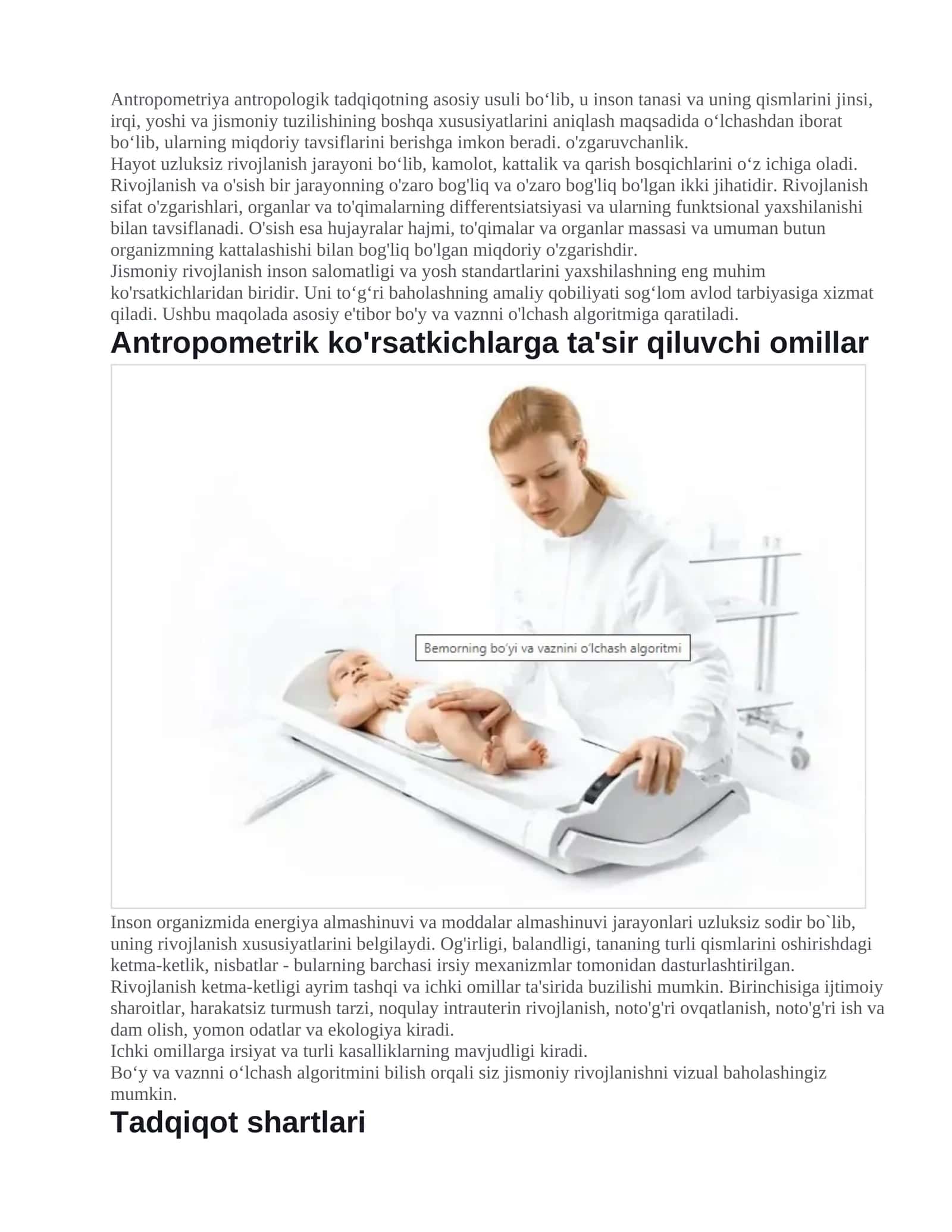 Antropometriya antropologik tadqiqot 1