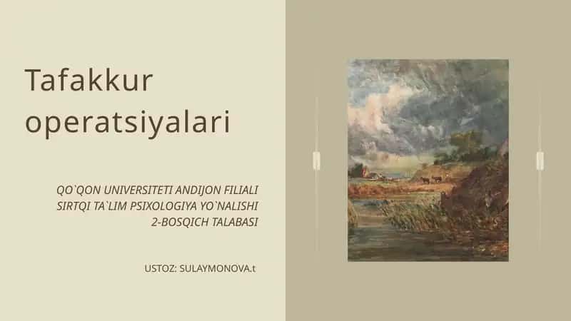 Tafakkur operatsiyalari 1