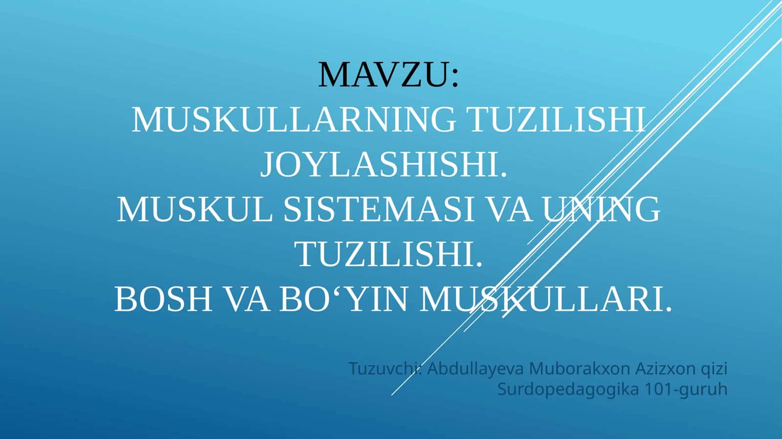Muskullarning tuzilishi 1