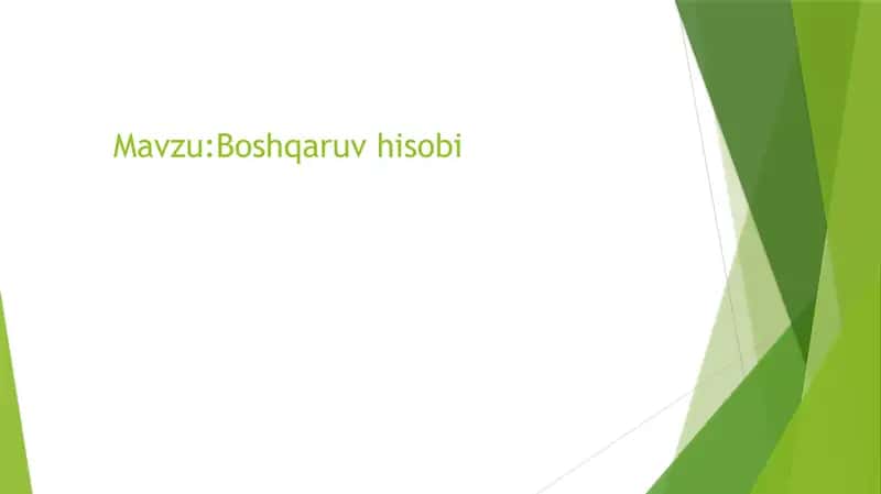 Boshqaruv hisobi 1