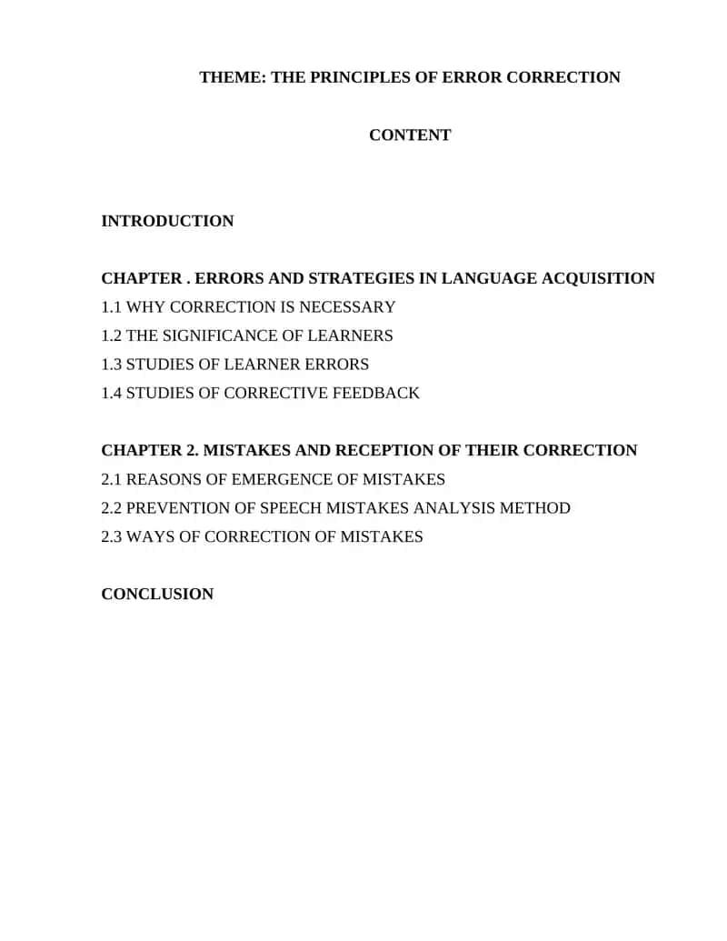 The Principles of Error Correction 1