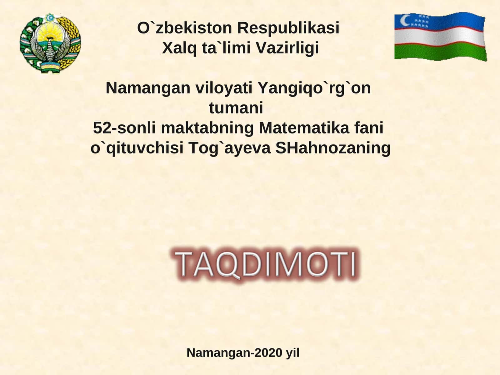 Geometrik progressiya dastlabki nta hadining yig’indisi 1